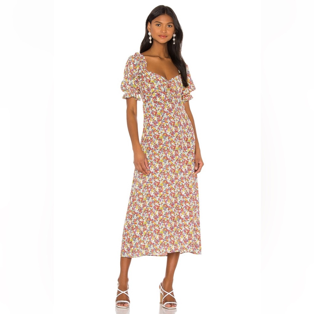 Revolve Faithfull The Brand X Revolve Lennox Midi Dress - Vionette Floral - S